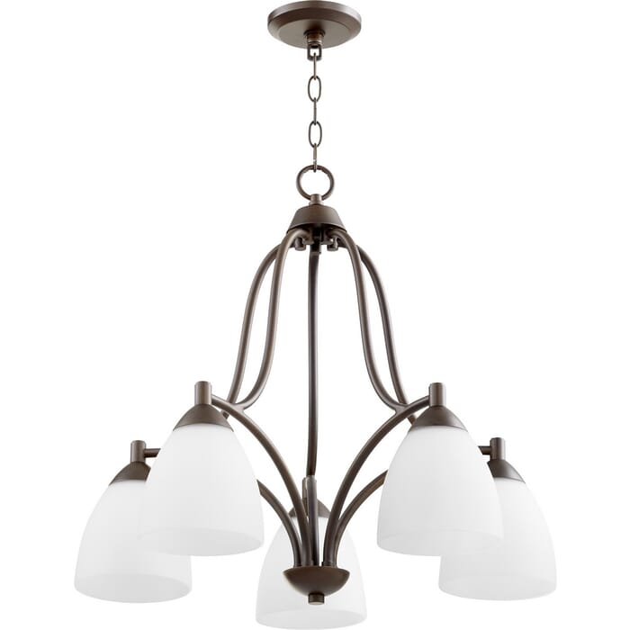 Quorum Barkley 5-Light 23" Dinette & Breakfast Chandelier in Oiled Bronze Quorum Barkley 5-Light 23" Dinette & Breakfast Chandelier in Oiled Bronze