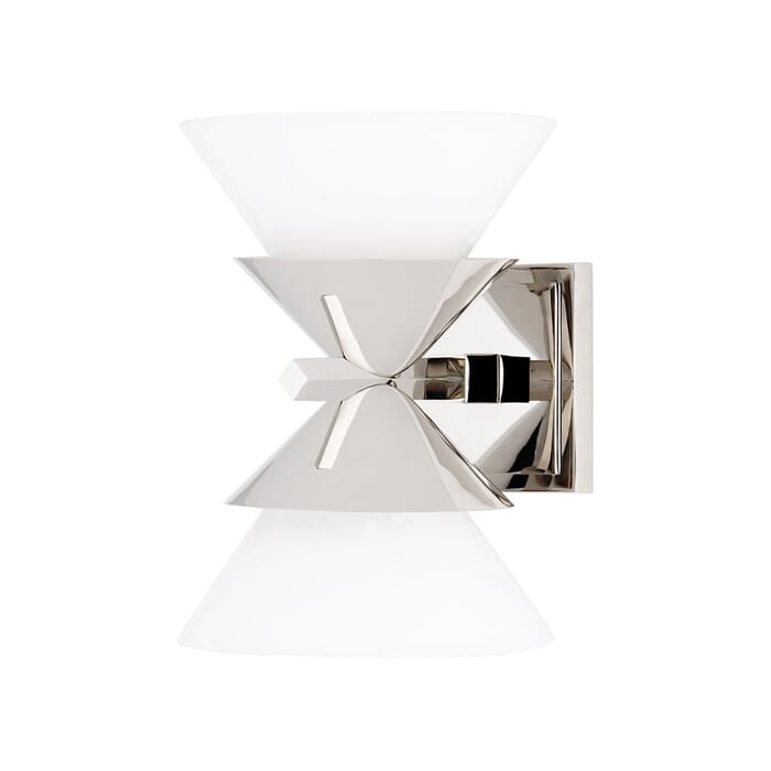Hudson Valley Stillwell 2-Light Wall Sconce in Polished Nickel Hudson Valley Stillwell 2-Light Wall Sconce in Polished Nickel