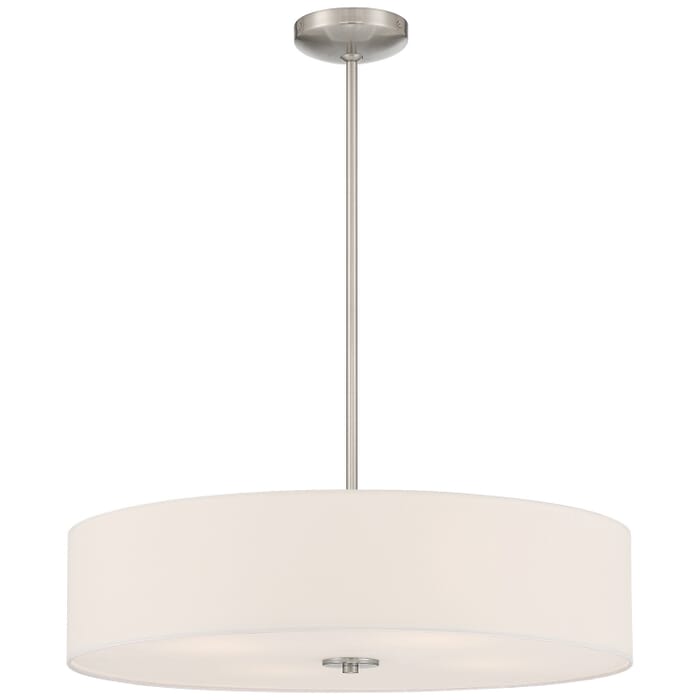 Mid Town 4-Light LED Pendant or Semi-Flush in Brushed Steel Mid Town 4-Light LED Pendant or Semi-Flush in Brushed Steel