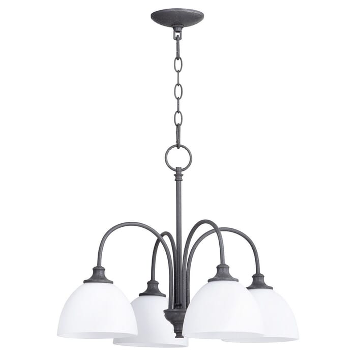 Quorum Celeste 4-Light 18" Dinette & Breakfast Chandelier in Zinc Quorum Celeste 4-Light 18" Dinette & Breakfast Chandelier in Zinc