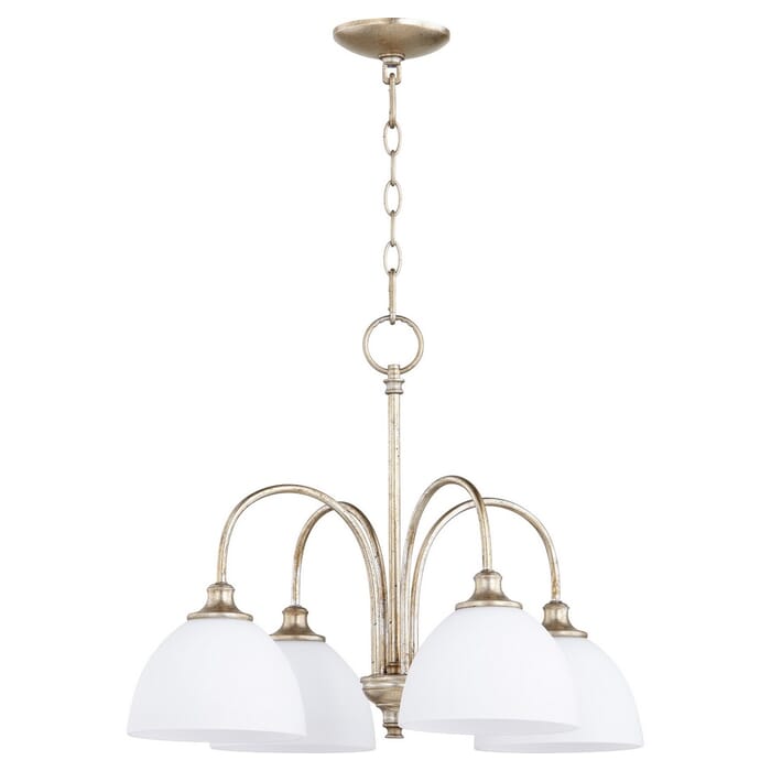 Quorum Celeste 4-Light 18" Dinette & Breakfast Chandelier in Aged Silver Leaf Quorum Celeste 4-Light 18" Dinette & Breakfast Chandelier in Aged Silver Leaf