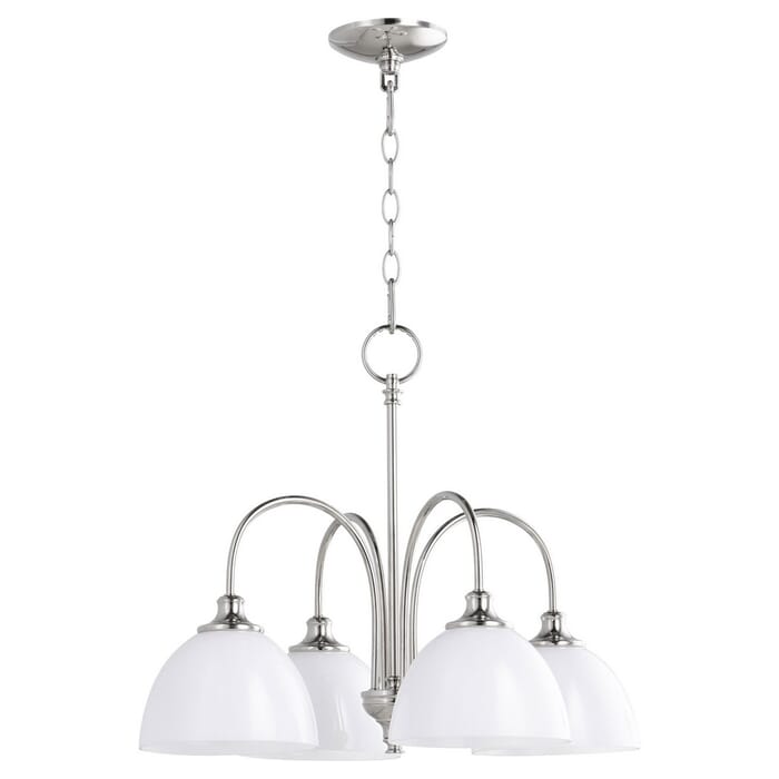 Quorum Celeste 4-Light 18" Dinette & Breakfast Chandelier in Polished Nickel Quorum Celeste 4-Light 18" Dinette & Breakfast Chandelier in Polished Nickel