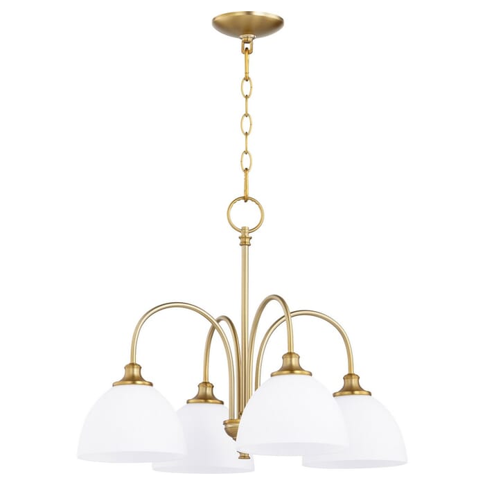 Quorum Celeste 4-Light 18" Dinette & Breakfast Chandelier in Aged Brass Quorum Celeste 4-Light 18" Dinette & Breakfast Chandelier in Aged Brass