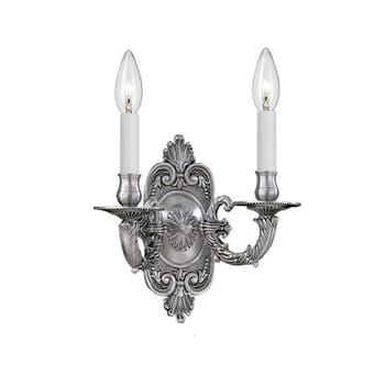 Crystorama 2-Light 10" Wall Sconce in Pewter