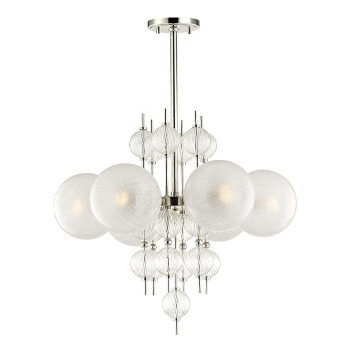 Hudson Valley Calypso by Corey Damen Jenkins 6-Light Chandelier in Polished Nickel Hudson Valley Calypso by Corey Damen Jenkins 6-Light Chandelier in Polished Nickel