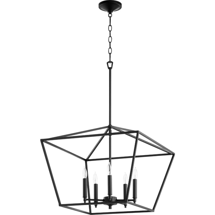 Quorum Gabriel 5-Light 18" Dinette & Breakfast Chandelier in Noir Quorum Gabriel 5-Light 18" Dinette & Breakfast Chandelier in Noir