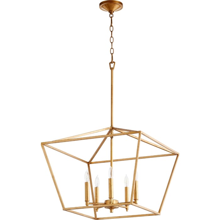Quorum Gabriel 5-Light 18" Dinette & Breakfast Chandelier in Gold Leaf Quorum Gabriel 5-Light 18" Dinette & Breakfast Chandelier in Gold Leaf