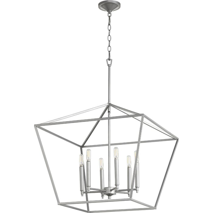Quorum Gabriel 6-Light 23" Dinette & Breakfast Chandelier in Classic Nickel Quorum Gabriel 6-Light 23" Dinette & Breakfast Chandelier in Classic Nickel
