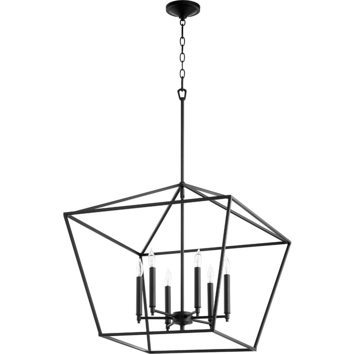 Quorum Gabriel 6-Light 23" Dinette & Breakfast Chandelier in Noir Quorum Gabriel 6-Light 23" Dinette & Breakfast Chandelier in Noir