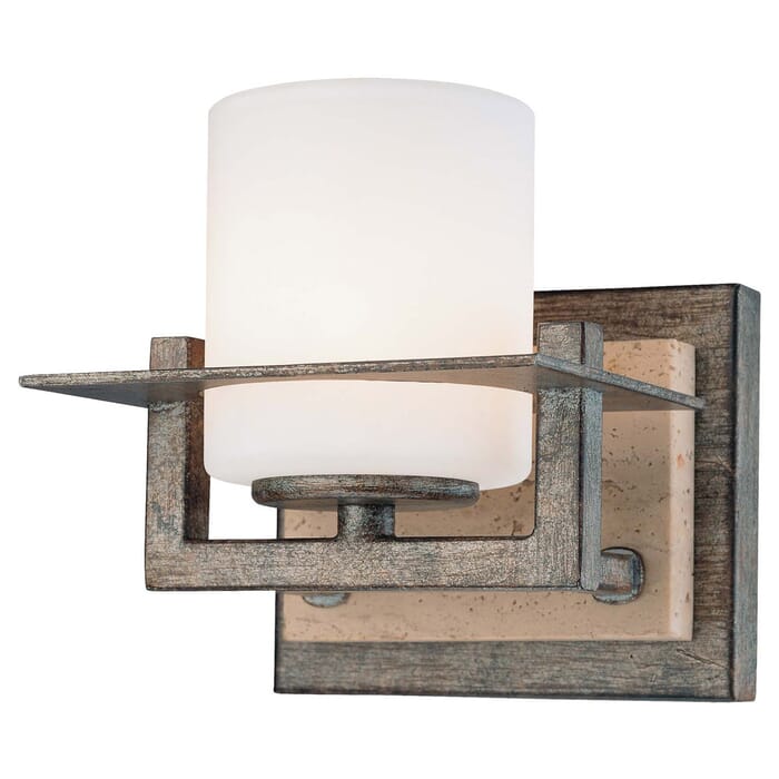 Minka Lavery Compositions Bathroom Wall Sconce in Aged Patina Iron Minka Lavery Compositions Bathroom Wall Sconce in Aged Patina Iron