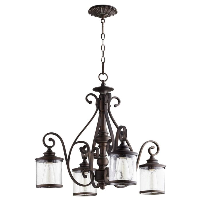 Quorum San Miguel 4-Light 24" Dinette & Breakfast Chandelier in Vintage Copper Quorum San Miguel 4-Light 24" Dinette & Breakfast Chandelier in Vintage Copper