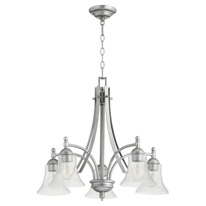 Quorum Aspen 5-Light 23" Dinette & Breakfast Chandelier in Classic Nickel Quorum Aspen 5-Light 23" Dinette & Breakfast Chandelier in Classic Nickel