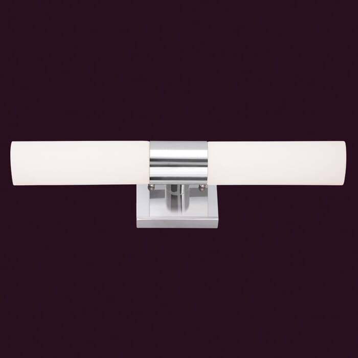 Aero 2-Light Bathroom Vanity Light in Polished Chrome Aero 2-Light Bathroom Vanity Light in Polished Chrome