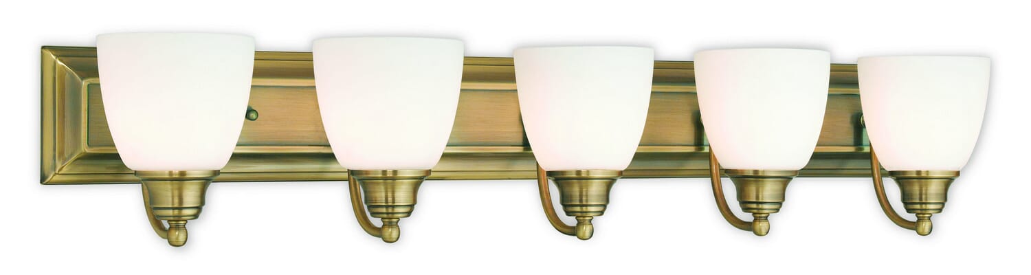 Springfield 5-Light Bathroom Vanity Light in Antique Brass