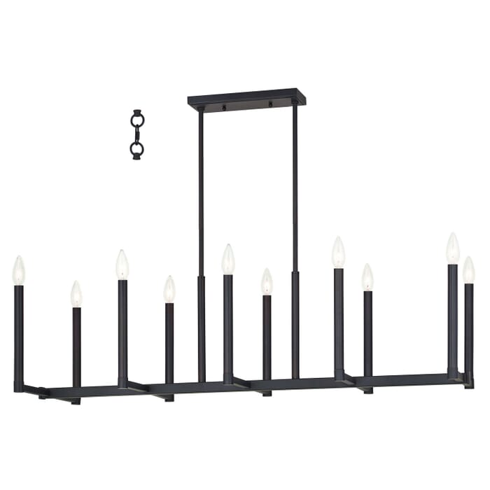 Alpine 10-Light Linear Chandelier in Bronze Alpine 10-Light Linear Chandelier in Bronze