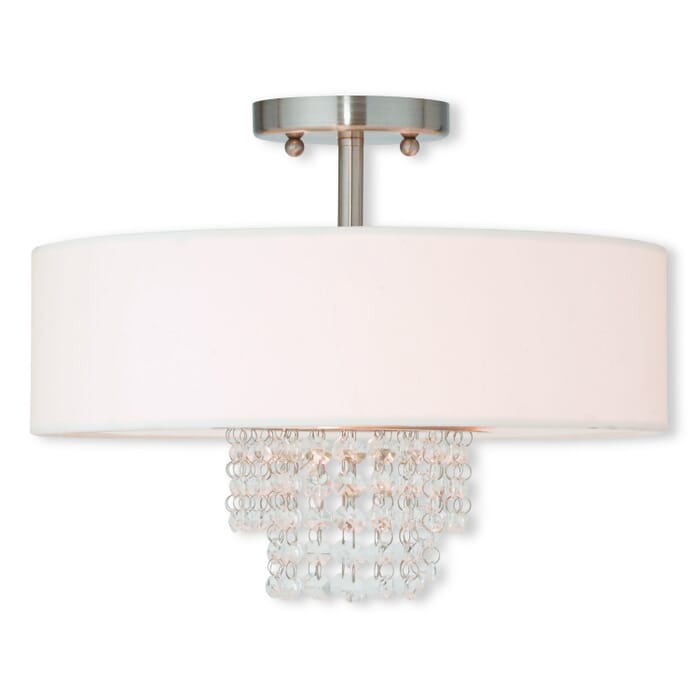Carlisle 3-Light Ceiling Mount in Brushed Nickel Carlisle 3-Light Ceiling Mount in Brushed Nickel