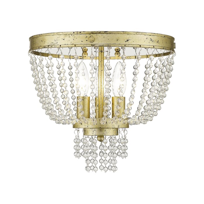 Valentina 3-Light Ceiling Mount in Hand Applied Winter Gold Valentina 3-Light Ceiling Mount in Hand Applied Winter Gold