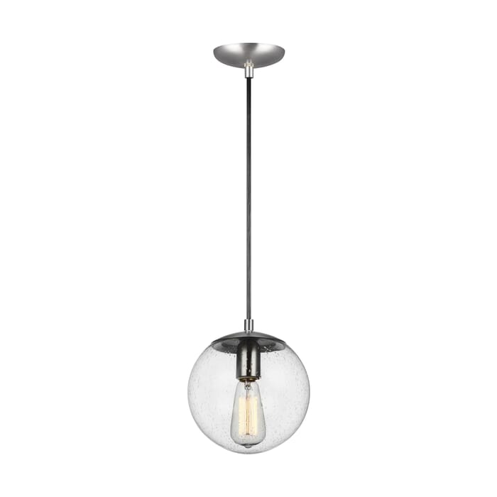 Sea Gull Leo - Hanging Globe LED Pendant Light in Satin Aluminum Sea Gull Leo - Hanging Globe LED Pendant Light in Satin Aluminum