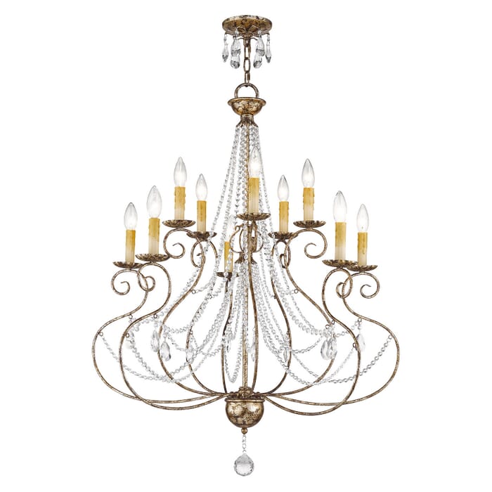 Isabella 10-Light Chandelier in Hand Applied European Bronze Isabella 10-Light Chandelier in Hand Applied European Bronze