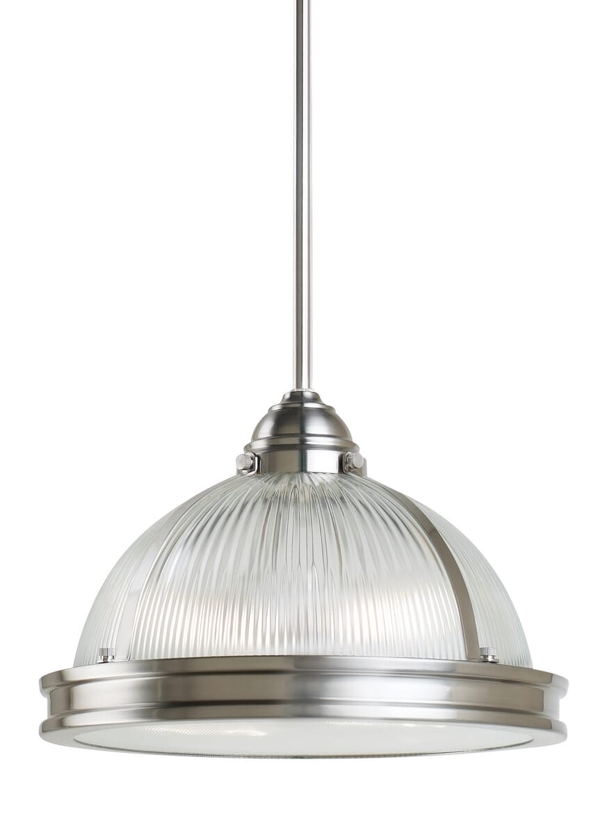 Pratt Street Prismatic 2-Light 9" Pendant Light in Brushed Nickel