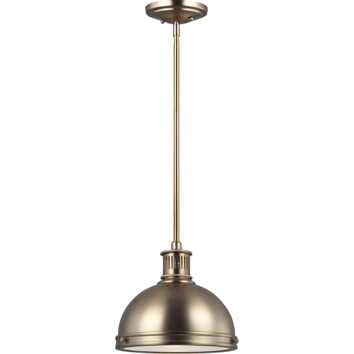 Sea Gull Pratt Street Metal 9" Pendant Light in Satin Brass Sea Gull Pratt Street Metal 9" Pendant Light in Satin Brass