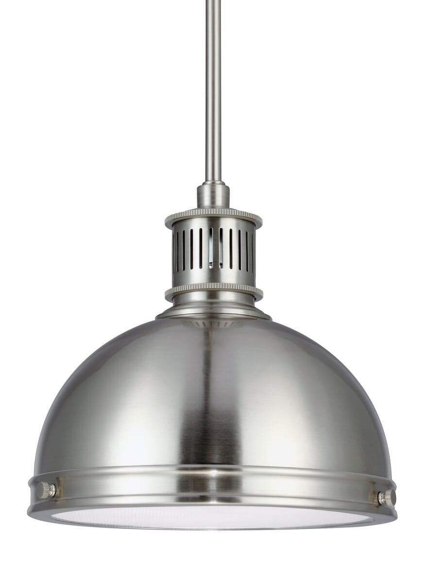 Pratt Street Metal 9" Pendant Light in Brushed Nickel