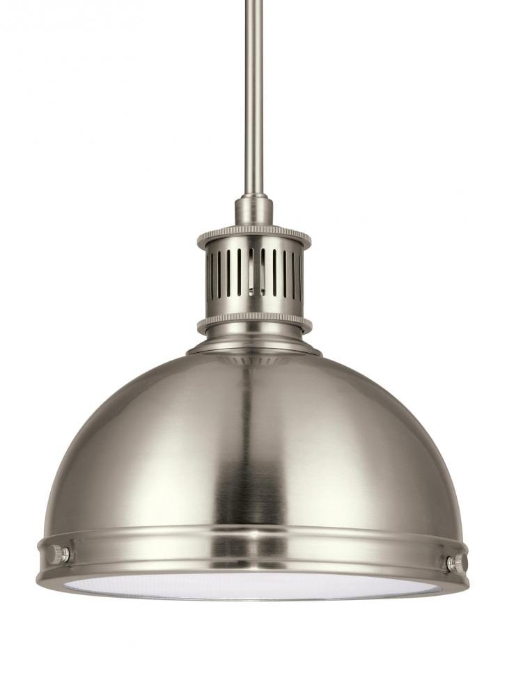 Pratt Street Metal 9" Pendant Light in Brushed Nickel