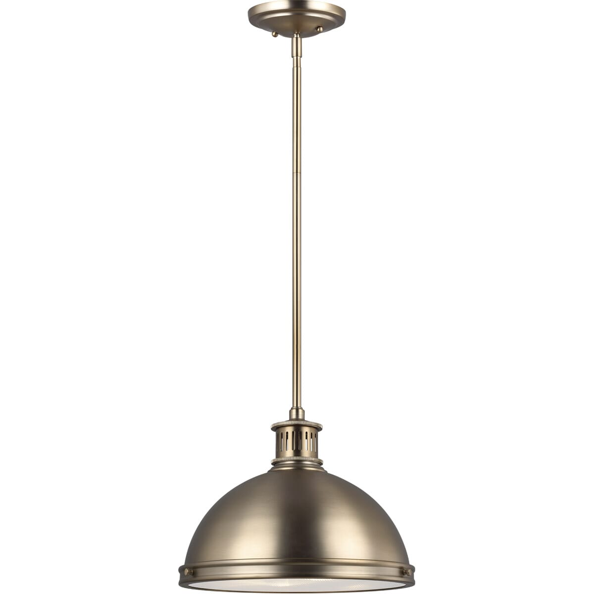 Pratt Street Metal 2-Light 10" Pendant Light in Satin Brass