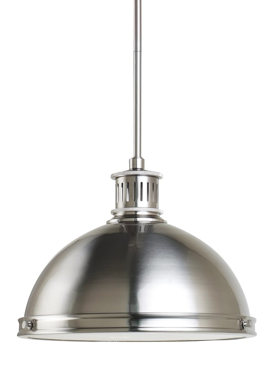 Pratt Street Metal 2-Light 10" Pendant Light in Brushed Nickel