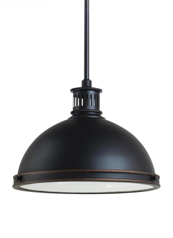 Pratt Street Metal 2-Light 10" Pendant Light in Autumn Bronze