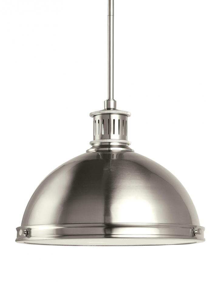 Pratt Street Metal 2-Light 10" Pendant Light in Brushed Nickel