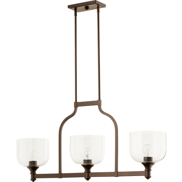 Quorum Richmond 3-Light Kitchen Island Light in Oiled Bronze Quorum Richmond 3-Light Kitchen Island Light in Oiled Bronze