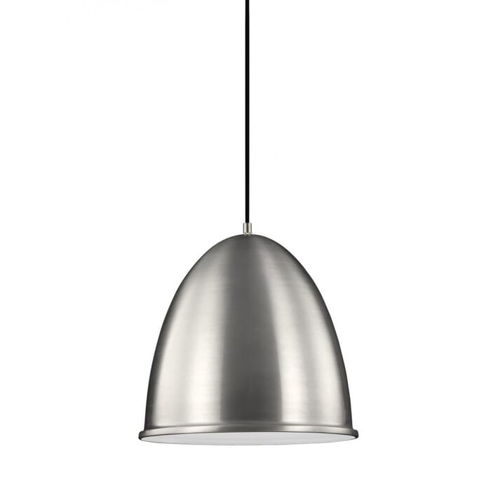 Sea Gull Hudson Street 15" Pendant Light in Satin Aluminum Sea Gull Hudson Street 15" Pendant Light in Satin Aluminum