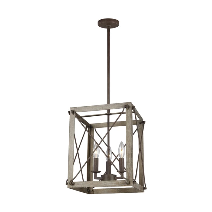 Sea Gull Thornwood 3-Light Foyer Light in Washed Pine Sea Gull Thornwood 3-Light Foyer Light in Washed Pine