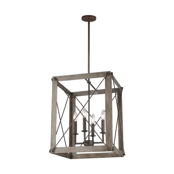 Sea Gull Thornwood 4-Light Foyer Light in Washed Pine Sea Gull Thornwood 4-Light Foyer Light in Washed Pine