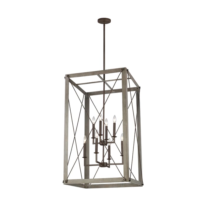 Sea Gull Thornwood 8-Light Foyer Light in Washed Pine Sea Gull Thornwood 8-Light Foyer Light in Washed Pine
