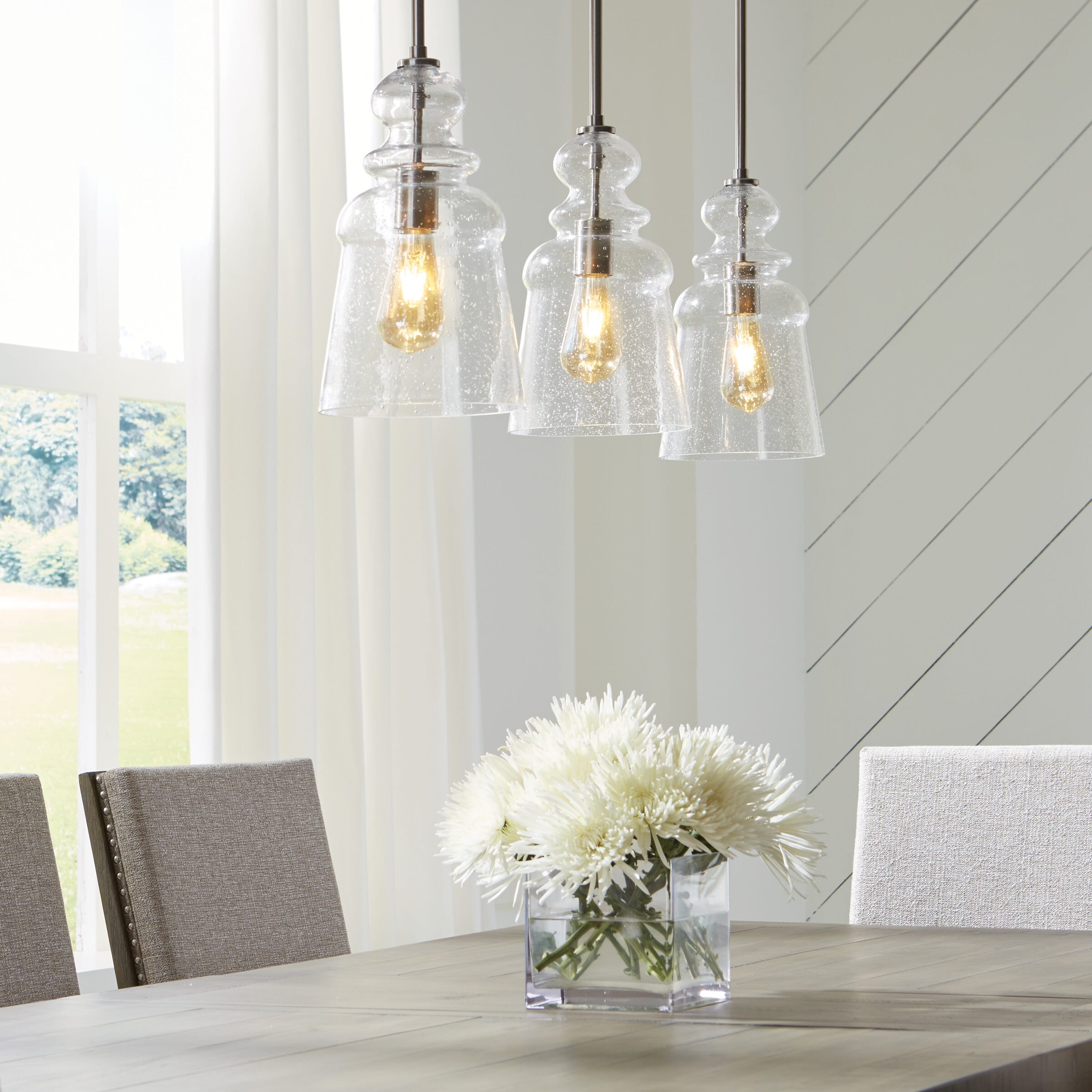 Sea Gull Kea 13" Pendant Light in Brushed Nickel