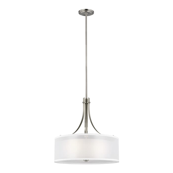 Sea Gull Elmwood Park 3-Light Pendant Light in Brushed Nickel Sea Gull Elmwood Park 3-Light Pendant Light in Brushed Nickel