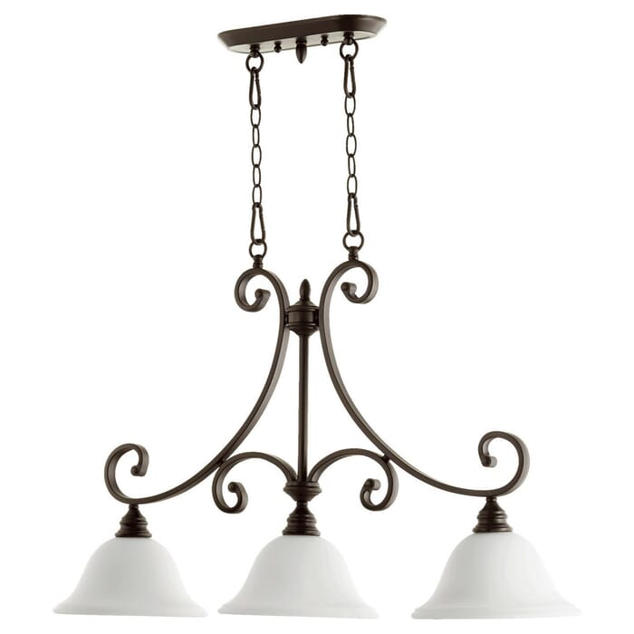 Quorum Bryant 3-Light 10" Ceiling Light in Oiled Bronze with Satin Opal Quorum Bryant 3-Light 10" Ceiling Light in Oiled Bronze with Satin Opal