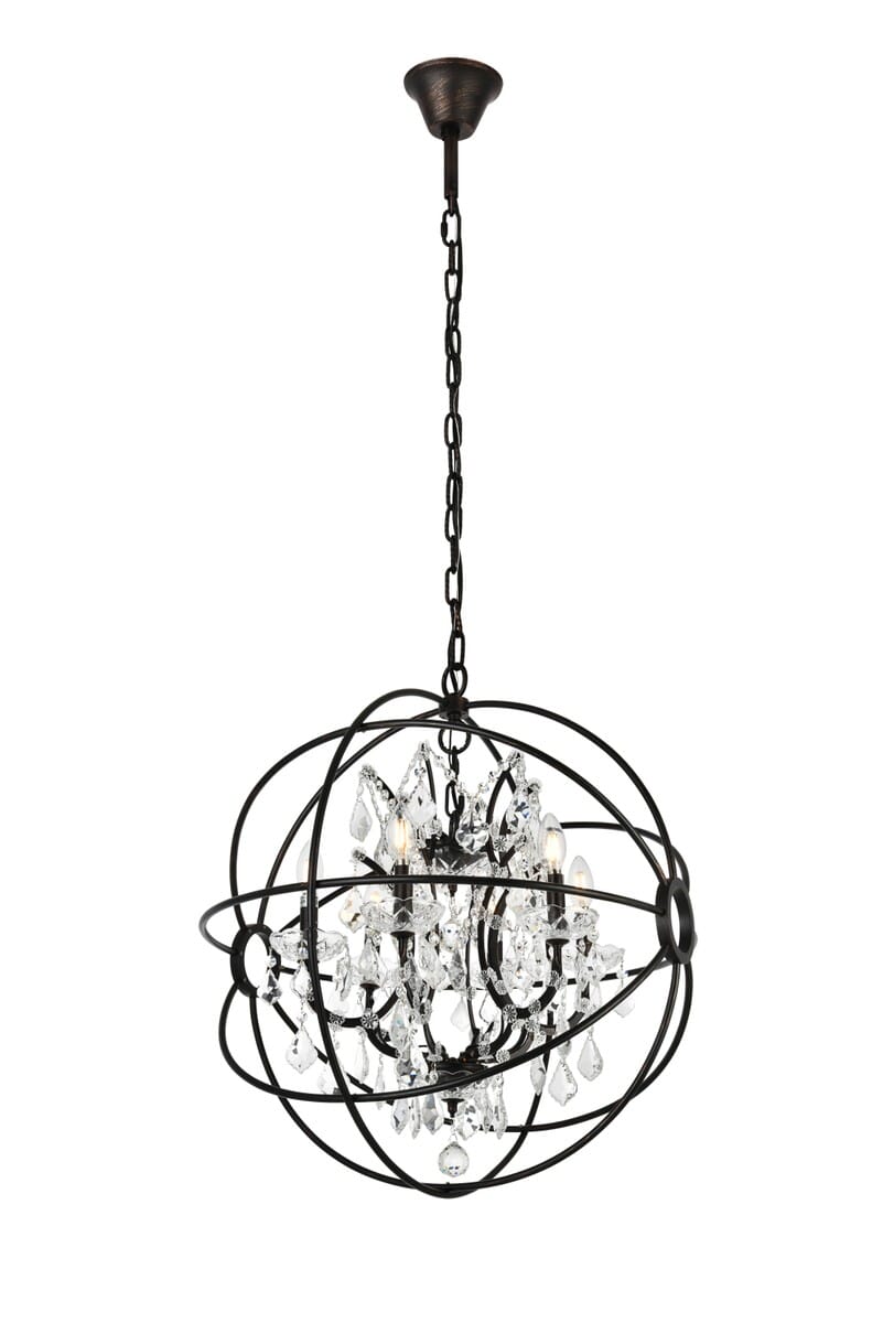 Geneva 6-Light Chandelier in Dark Bronze