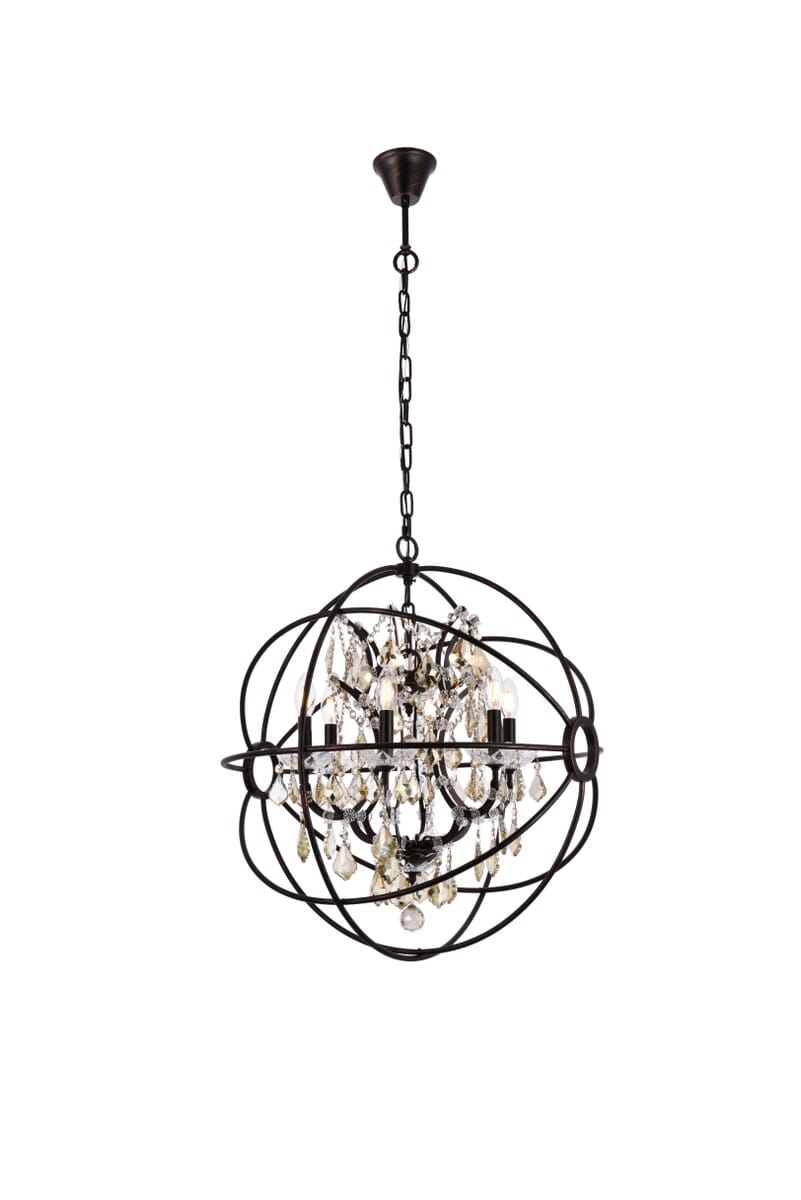 Geneva 6-Light Chandelier in Dark Bronze