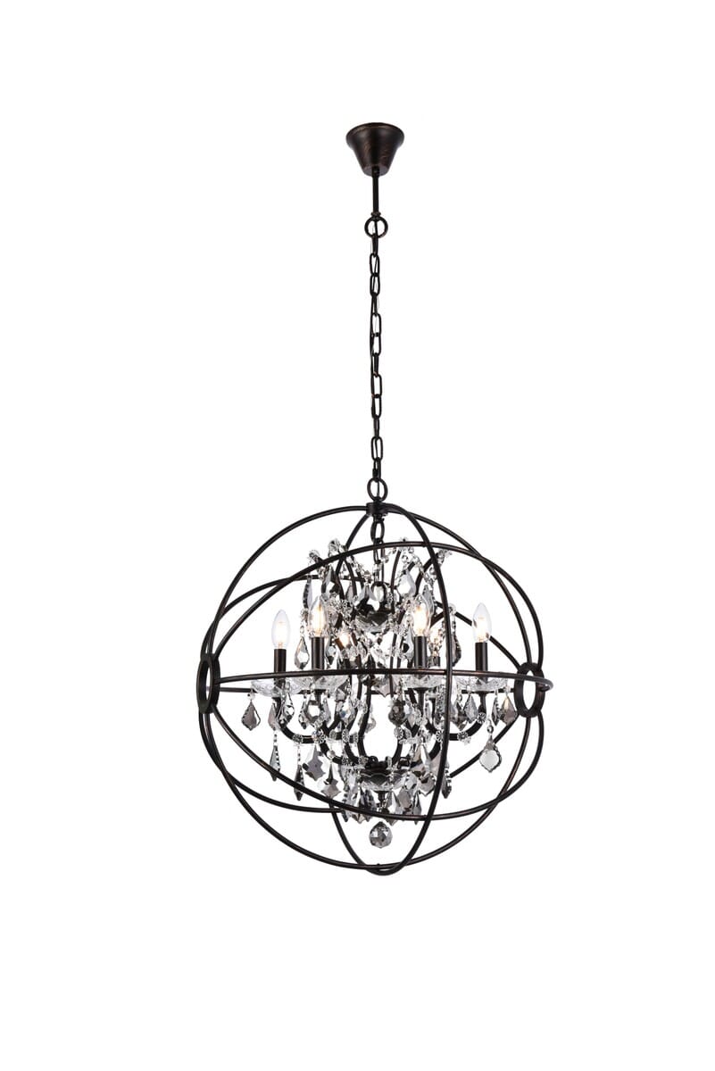 Geneva 6-Light Chandelier in Dark Bronze