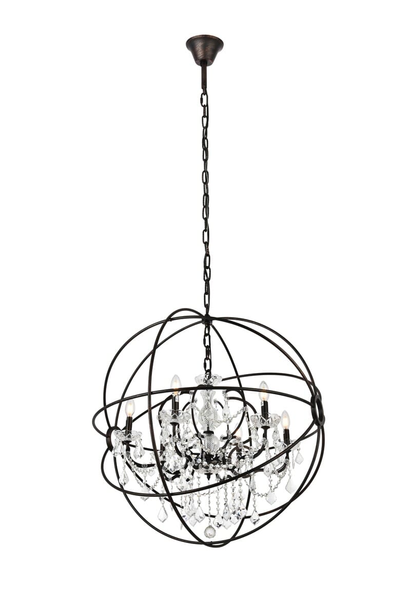 Geneva 6-Light Chandelier in Dark Bronze
