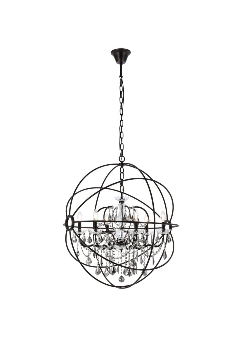 Geneva 6-Light Chandelier in Dark Bronze