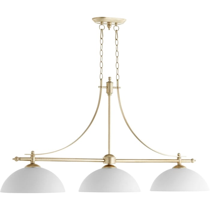 Quorum Aspen 3-Light 14" Ceiling Island Light in Aged Silver Leaf with Satin Opal Quorum Aspen 3-Light 14" Ceiling Island Light in Aged Silver Leaf with Satin Opal