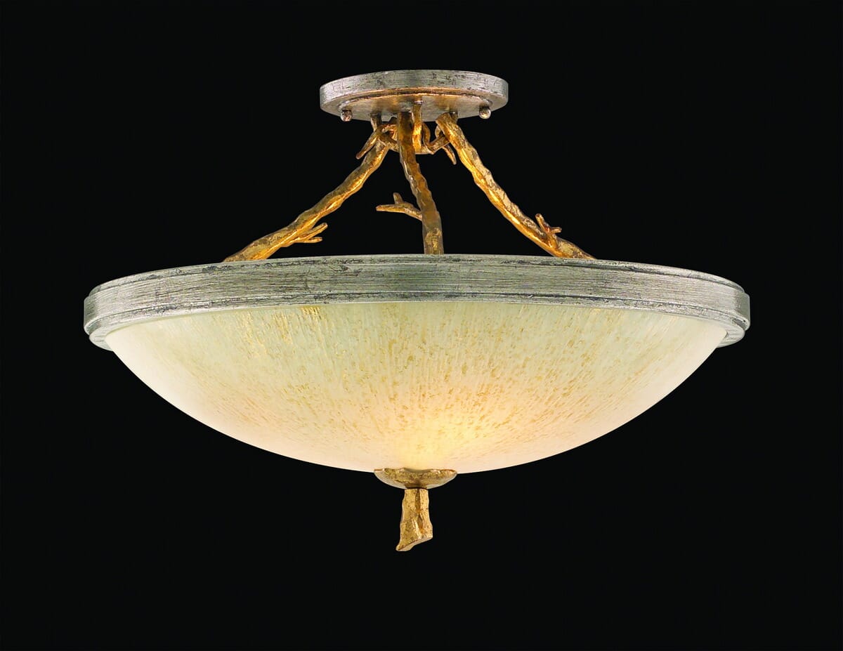 Corbett Parc Royale 3-Light Ceiling Light in Gold And Silver Leaf