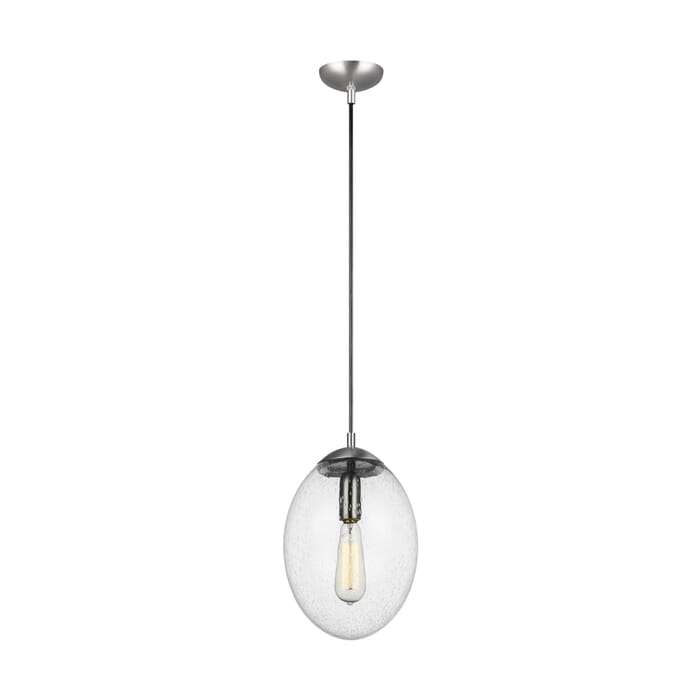 Sea Gull Leo - Hanging Globe LED Pendant Light in Satin Aluminum Sea Gull Leo - Hanging Globe LED Pendant Light in Satin Aluminum