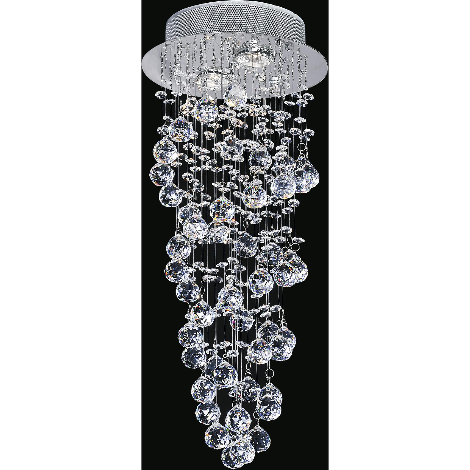 Double Spiral 2 Light Flush Mount with Chrome finish