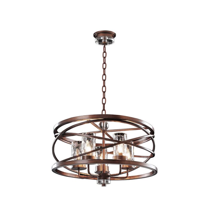 Kalco Eternity 5-Light Pendant in Etruscan Bronze Kalco Eternity 5-Light Pendant in Etruscan Bronze