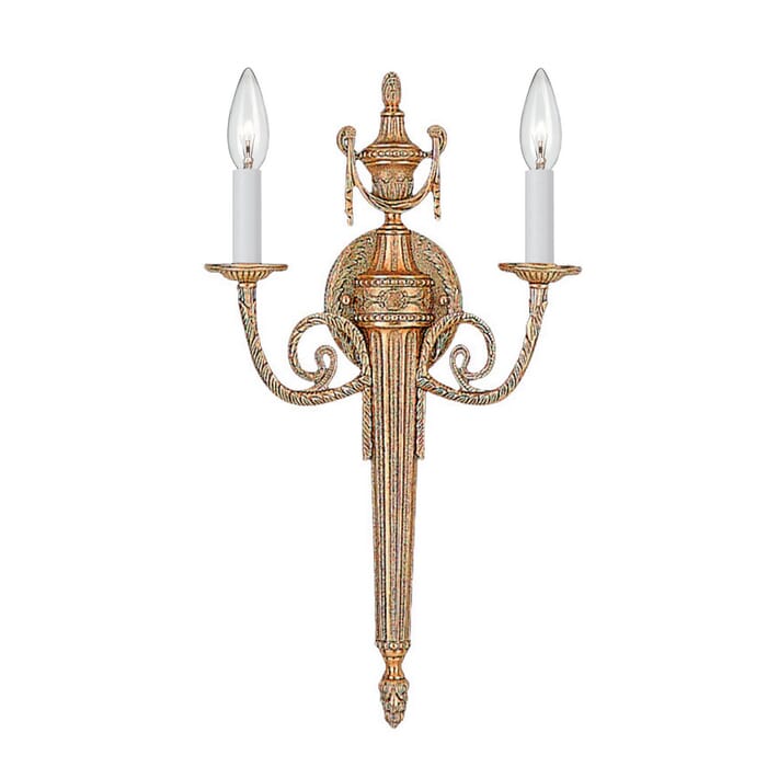 Crystorama 2-Light 20" Wall Sconce in Matte Brass Crystorama 2-Light 20" Wall Sconce in Matte Brass